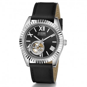 Guess GW0985G1 Silver Black Leather Automatic