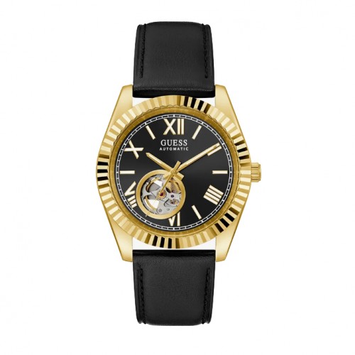 Guess GW0985G2 Gold Black Leather Automatic