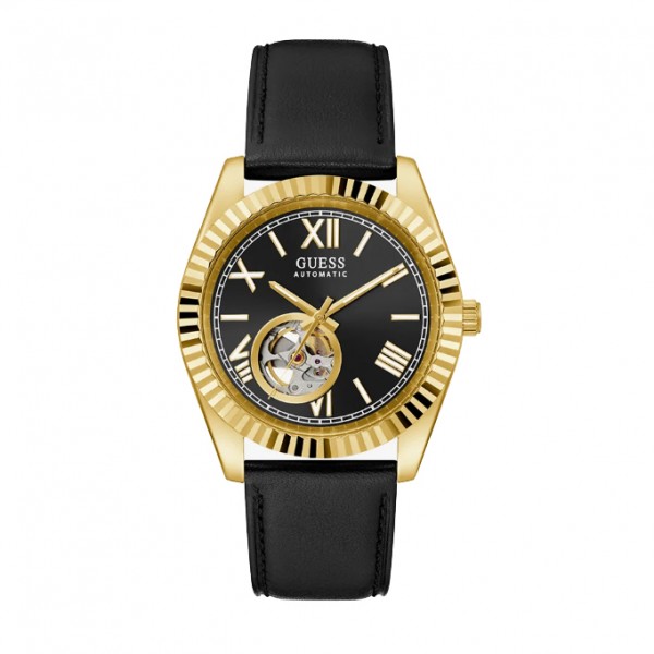 Guess GW0985G2 Gold Black Leather Automatic