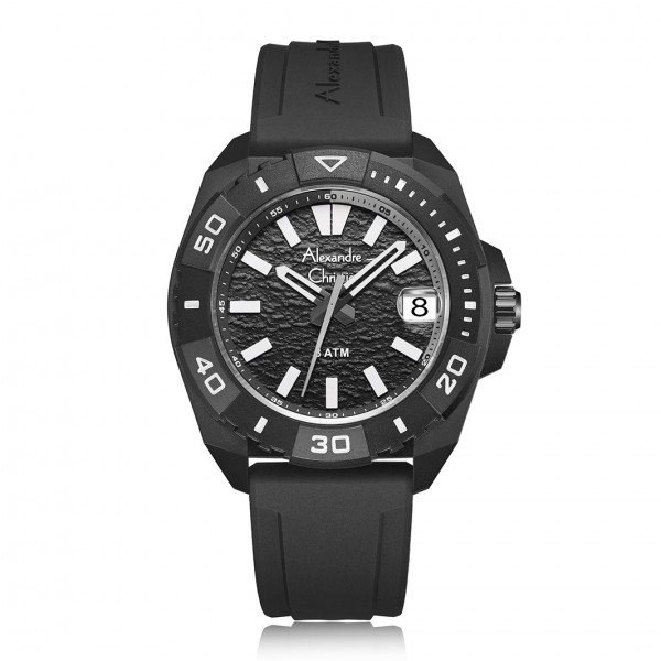 Alexandre Christie AC 6684 Black Rubber Strap Alexandre Christie AC 6684 Black Rubber Strap