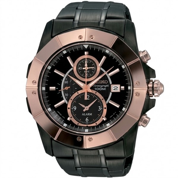 Seiko SNAD03 SNAD03P1 Black Rosegold