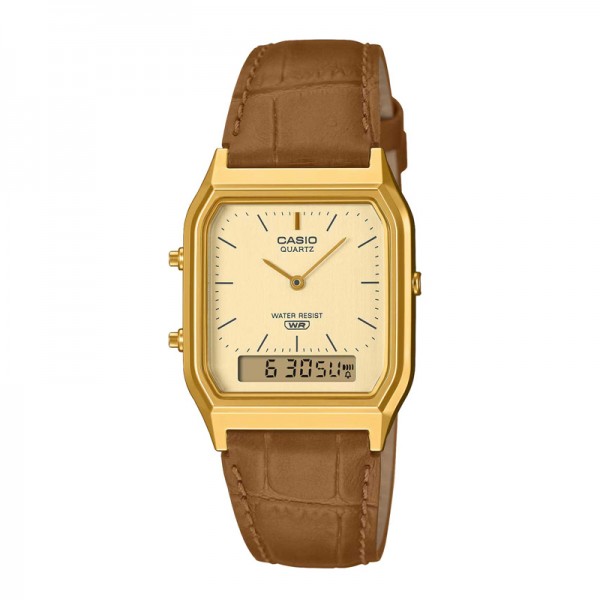 CASIO AQ-230EGL-9ADF Gold Brown Leather