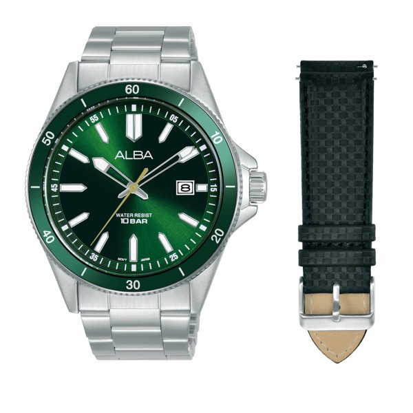 Alba AS9V33X2 Silver Green Steel Alba AS9V33X2 Silver Green Steel