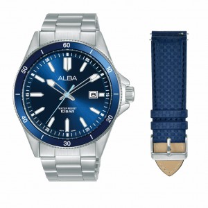 Alba AS9V35X2 Silver Biru Steel