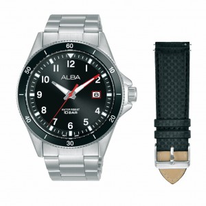 Alba AS9V41X2 Silver Black Numeric Steel