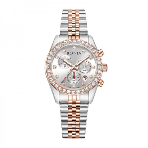 Bonia BNB10842-2617S Silver Rosegold White Bonia BNB10842-2617S Silver Rosegold White