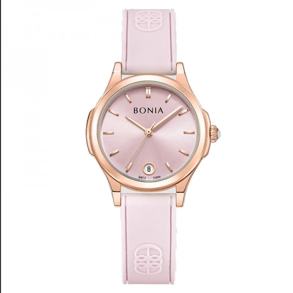 Bonia BNB10868-2572 Rosegold Purple Rubber Bonia BNB10868-2572 Rosegold Purple Rubber