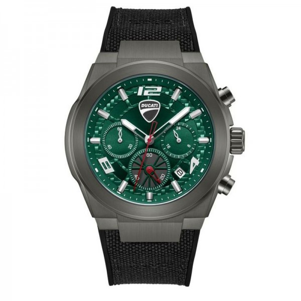 Ducati DTWGC0002001 Grey Green Dial Black Leather