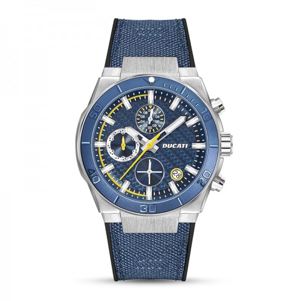  Ducati DTWGO0001204 Silver Blue Canvas Rubber Strap