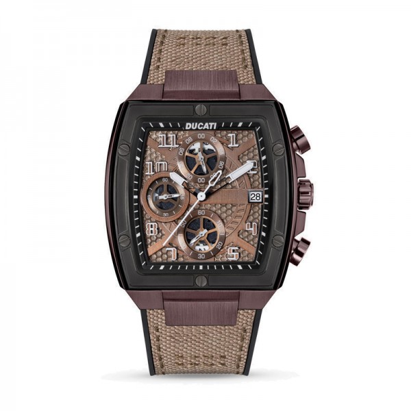  Ducati DTWGO0001501 Brown Steel Canvas Rubber Strap
