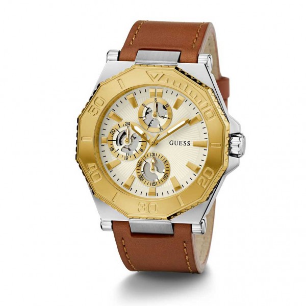 Guess GW0704G1 Silver Gold Brown Leather Guess GW0704G1 Silver Gold Brown Leather