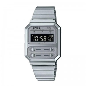 Casio A100WE-7BDF Stainless Steel