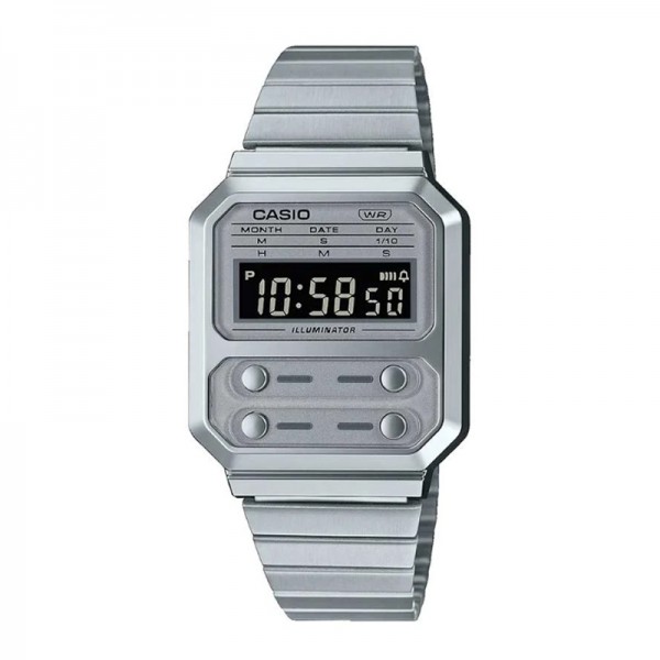 Casio A100WE-7BDF Stainless Steel