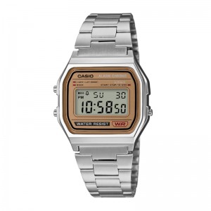 Casio A158WEA-9DF Silver Gold