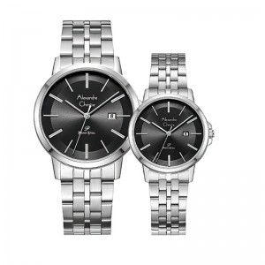Alexandre Christie AC 1036 Silver Black Couple
