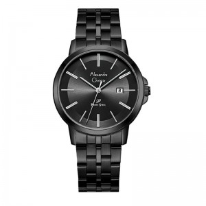 Alexandre Christie AC 1036 Full Black Silver Tick MDBIPBASL