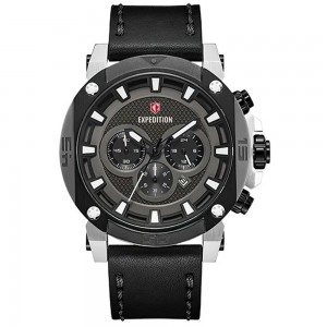 Expedition 6606 Silver Black Leather Man MCLTBBASL