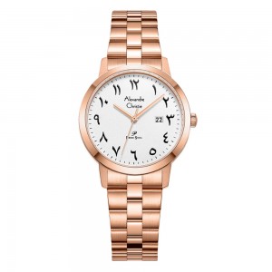 Alexandre Christie AC 1007 Rosegold White Arabian Chain Lady LDBRGSLBA