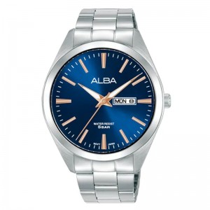 Alba AJ6205 AJ6205X1 Silver Blue Man Date Day