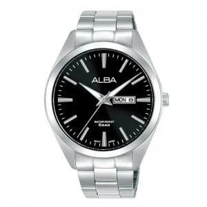 Alba AJ6207 AJ6207X1 Silver Black Man Date Day