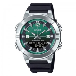 Casio AMW-870A-3AVDF Silver Green Black Rubber