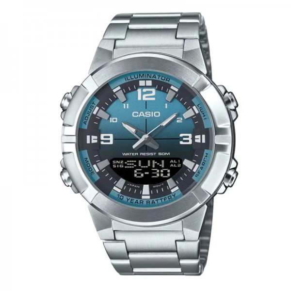 Casio AMW-870DA-2A2VDF Silver Green Steel Casio AMW-870DA-2A2VDF Silver Green Steel