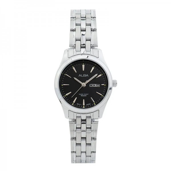 ALBA AN8075X1 AN8075 Silver Black Steel Lady