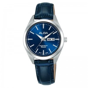 Alba AN8127 AN8127X1 Silver Blue Lady Date Day