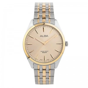Alba ARX114 ARX114X1 Silver Gold Dial White Steel Man