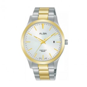 Alba AS9M32 AS9M32X1 Silver Gold Dial Steel Man