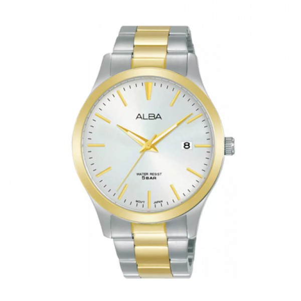 Alba AS9M32 AS9M32X1 Silver Gold Dial Steel Man