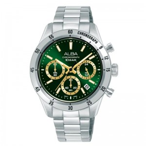 Alba AT3L23X1 AT3L23 Silver Green Chronograph
