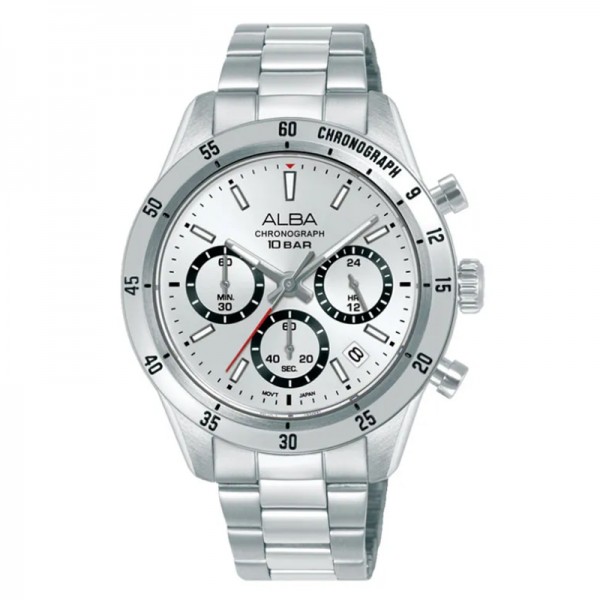 Alba AT3L29X1 AT3L29 Silver White Chronograph