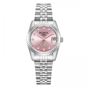Bonia BNB10873-2377 Silver Pink Valentine Edition