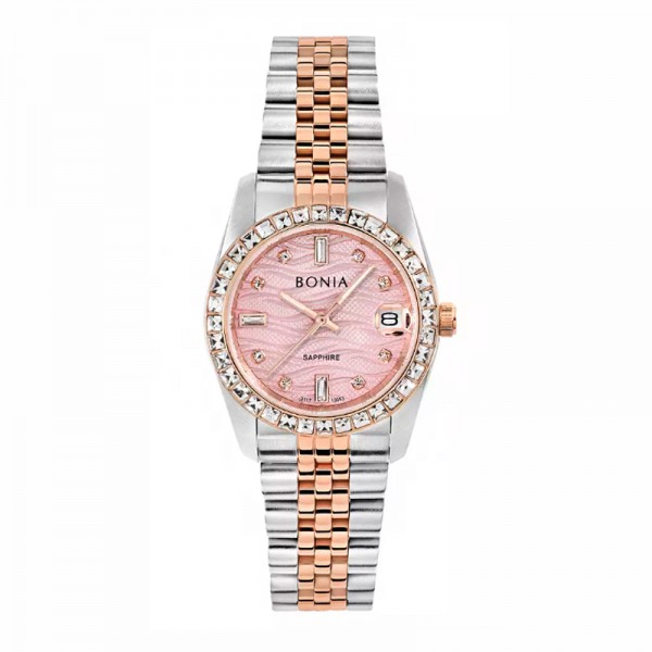 Bonia BNB10553-3677S Silver Rosegold Pink Sapphire Bonia BNB10553-3677S Silver Rosegold Pink Sapphire