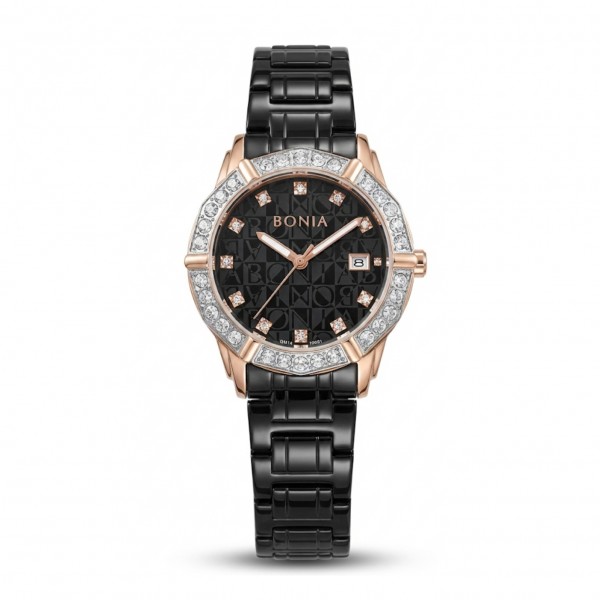 Bonia BNB10651-2033S Rosegold Black New