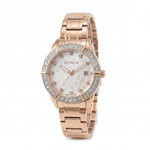 Bonia BNB10651-2513S Rosegold White New