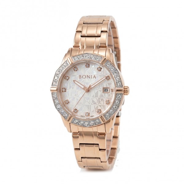 Bonia BNB10651-2513S Rosegold White New