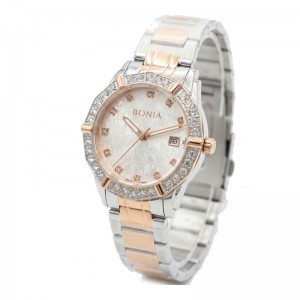 Bonia BNB10651-2613S Silver Rosegold White New