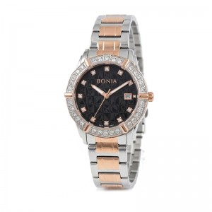 Bonia BNB10651-2633S Silver Rosegold Black New