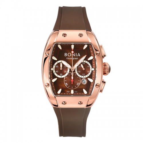 Bonia BNB10806-2542C Rosegold Brown Chronograph