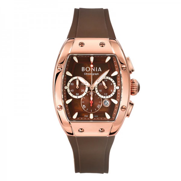 Bonia BNB10806-2542C Rosegold Brown Chronograph