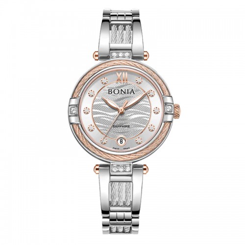Bonia BNB10849-2617S Silver Rosegold White