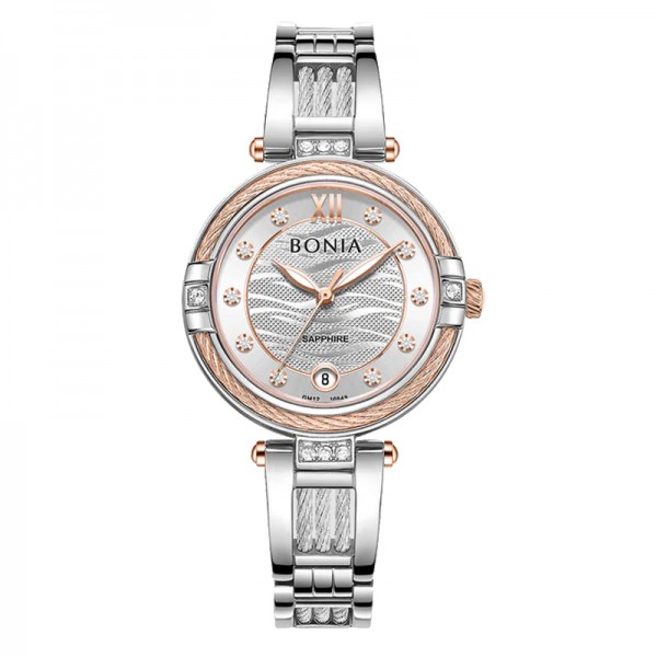 Bonia BNB10849-2617S Silver Rosegold White
