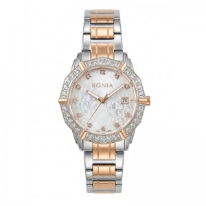 Bonia BNR10988-2617S Silver Rosegold White Steel