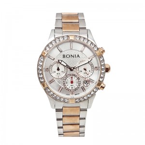 Bonia BR194-2617C Silver Rosegold Chronograph