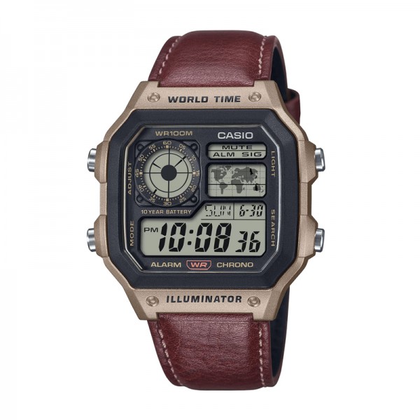 CASIO AE-1200WHL-5AVDF Brown Leather