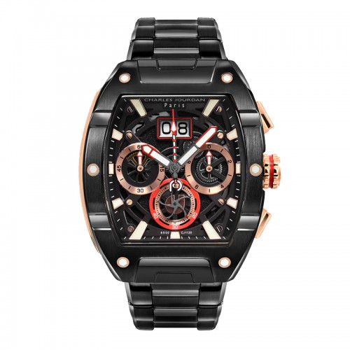 Charles Jourdan CJ1120-1032C Black Rosegold Ultra Chronograph