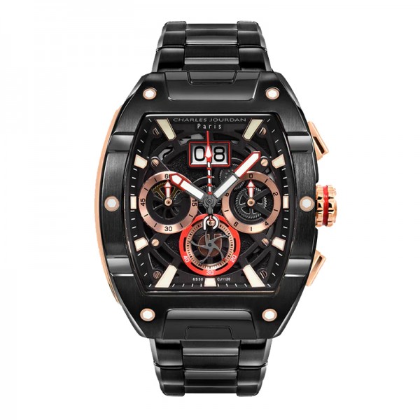 Charles Jourdan CJ1120-1032C Black Rosegold Ultra Chronograph Charles Jourdan CJ1120-1032C Black Rosegold Ultra Chronograph