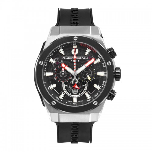 Charles Jourdan CJ1123-1332C Silver Black Rubber